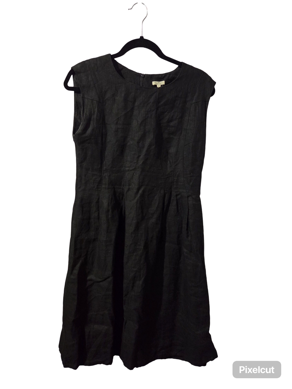 Classic Black Linen Cap-Sleeve Women’s Dress